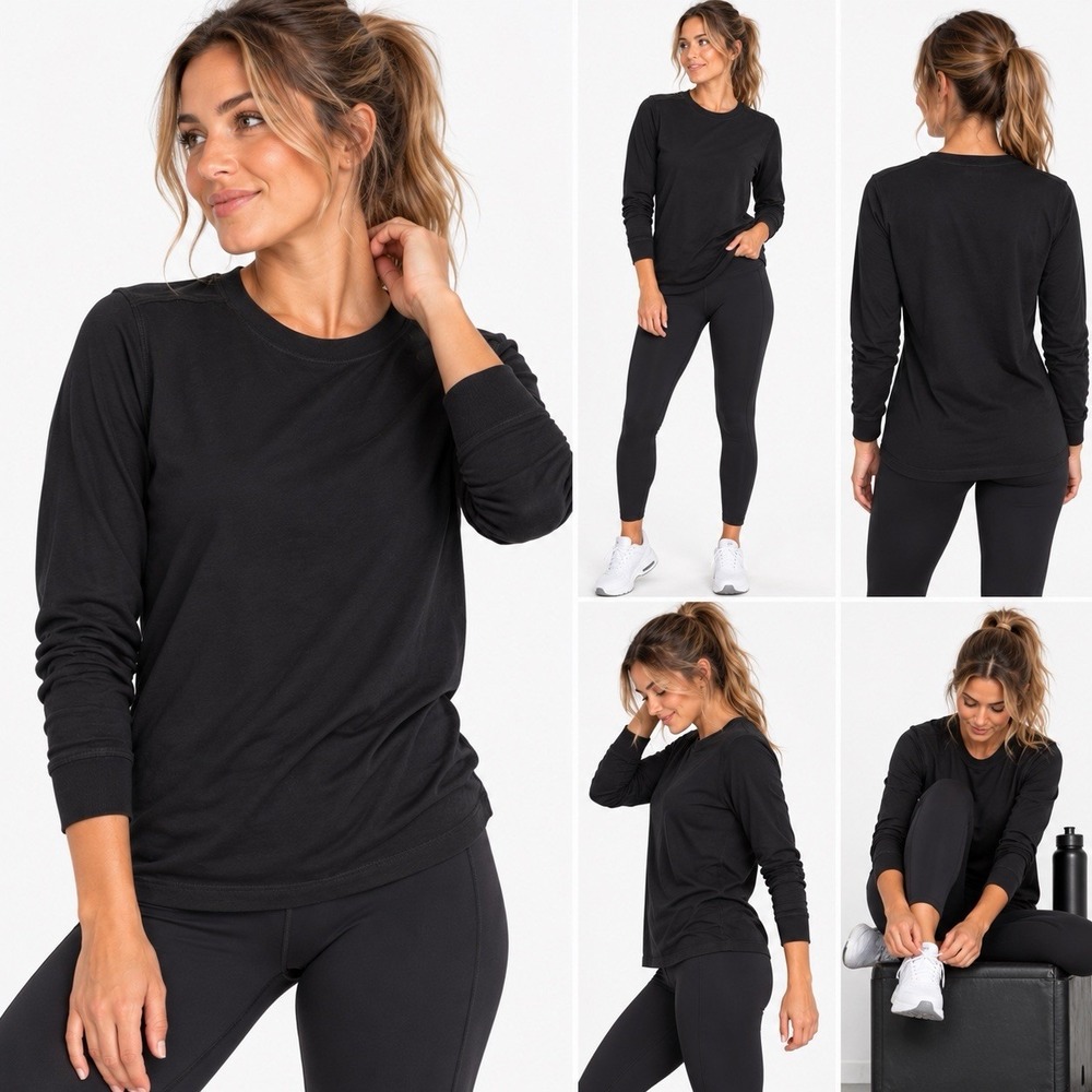 Lululemon Long Sleeve Black Long Sleeve Shirt Loose Fit 6